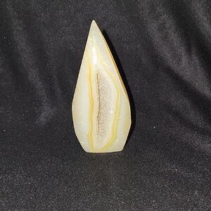 Cream and Tan Geode Sculpture